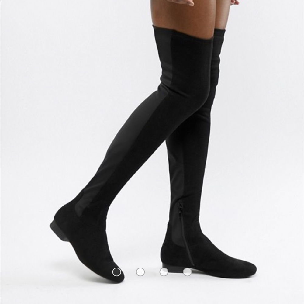 ASOS Slim Kelby flat elastic thigh high boots